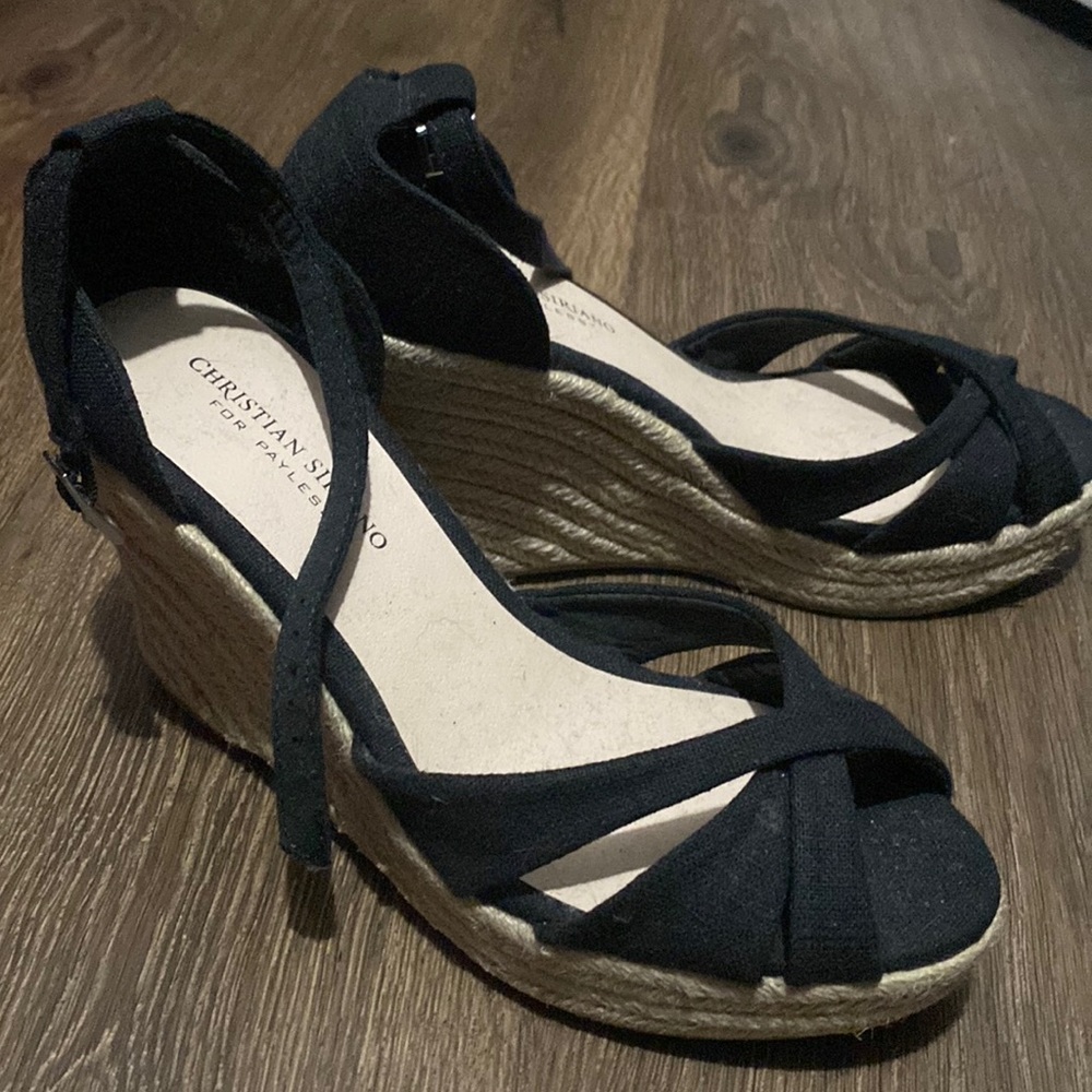 Christian Siriano Black Strap Espadrille sandals